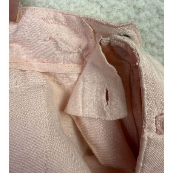 FREE PEOPLE Calla Linen High Waist Bermuda Shorts Sz 2 Pink NEW Coastal Grandma - Picture 10 of 10